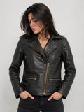 Leather Essential – Midnight Edge Biker Jacket