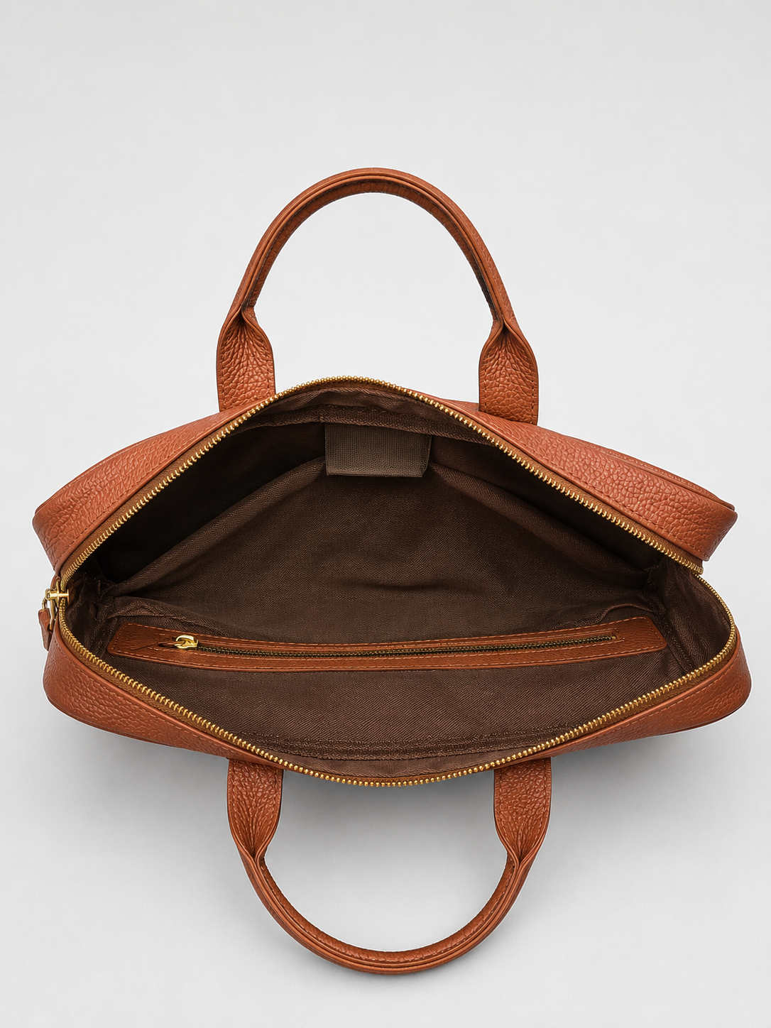 Royal Blue Full-Grain Cow Leather Executive Laptop Briefcase