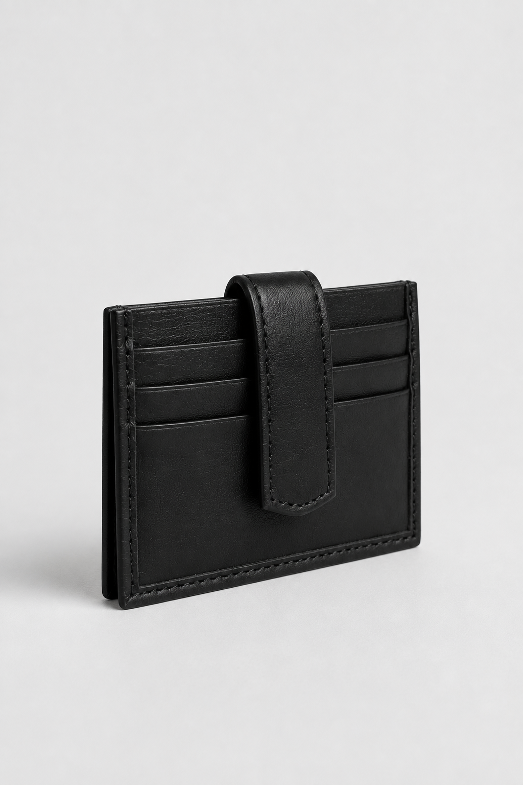 Leather Essential Classic 6-Slot Card Holder – Black
