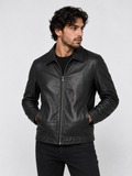 Classic Sheep Leather Jacket – Burgundy / Black