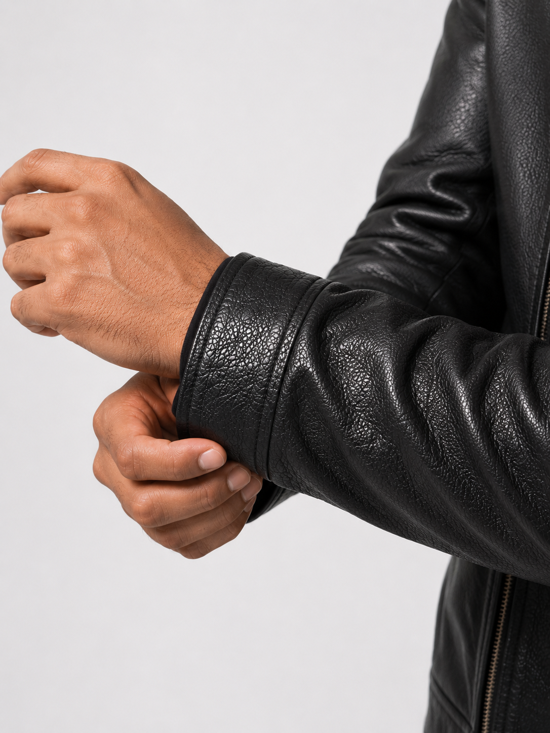 Classic Sheep Leather Jacket – Burgundy / Black