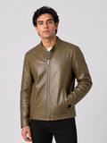 Urban Edge Leather Jacket – Olive Brown