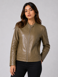 Urban Edge Leather Jacket – Olive Brown