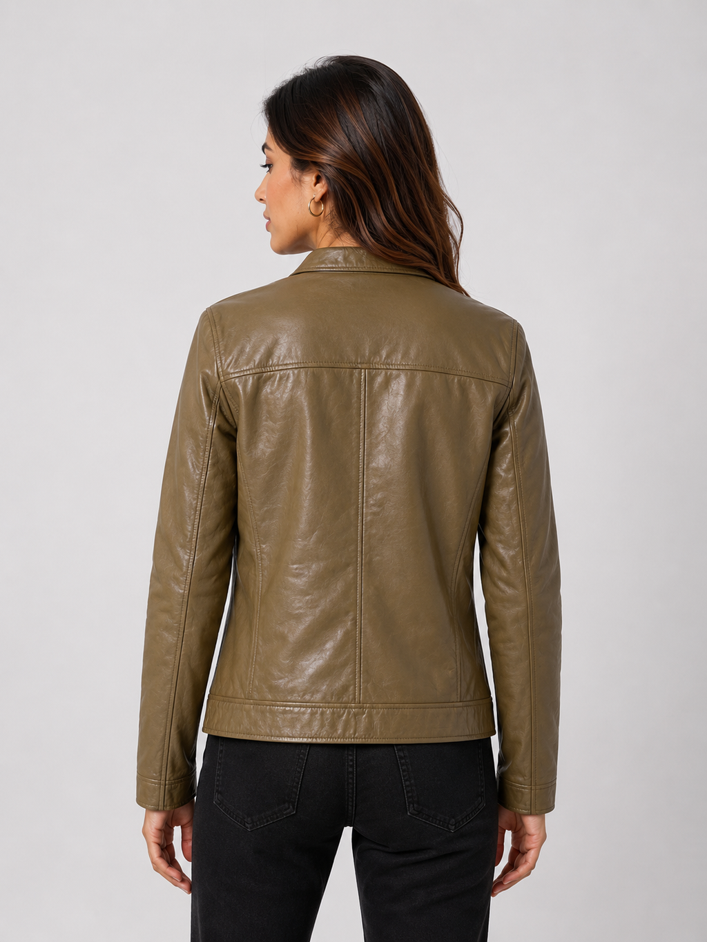 Urban Edge Leather Jacket – Olive Brown