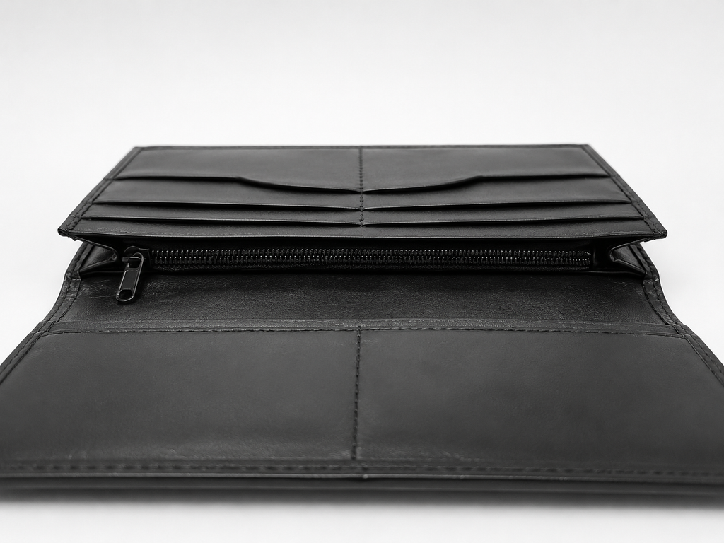 Executive Leather Long Wallet with Phone Compartment