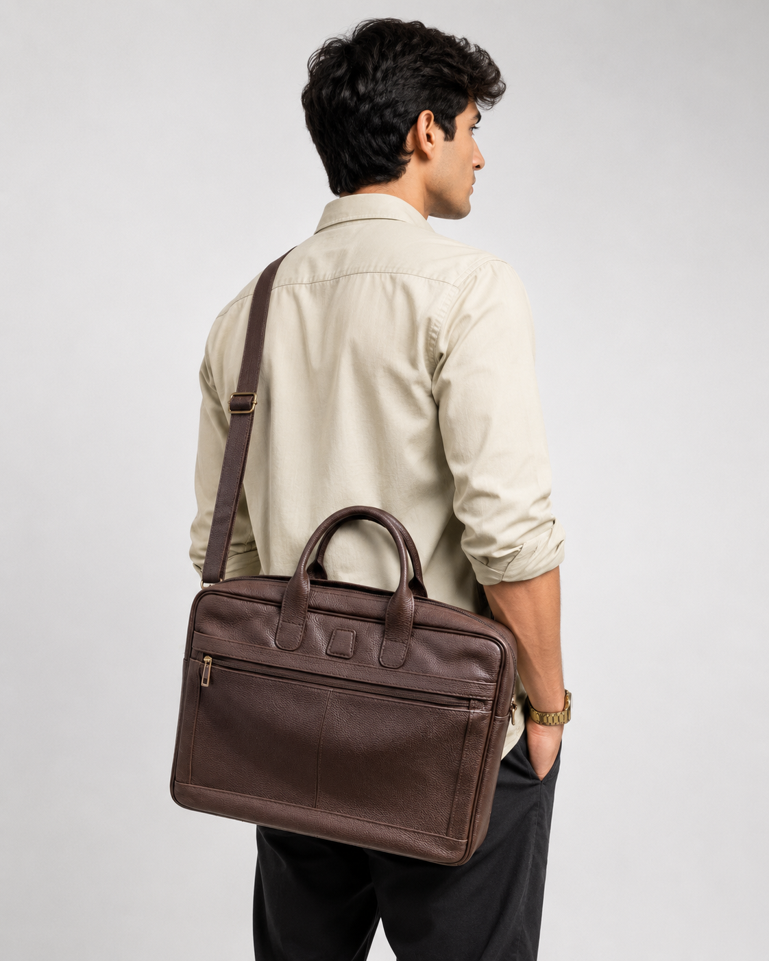 Executive Classic Leather Laptop Bag