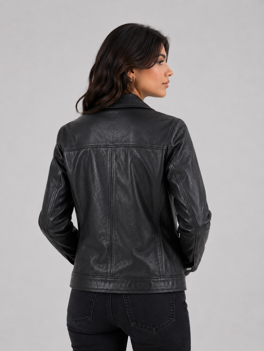 Classic Sheep Leather Jacket – Burgundy / Black