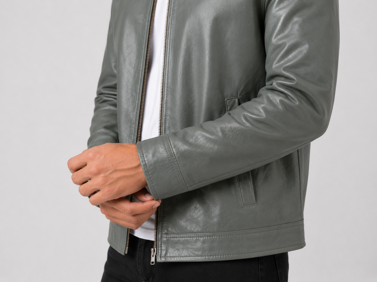 Classic Sheep Leather Jacket – Burgundy / Black