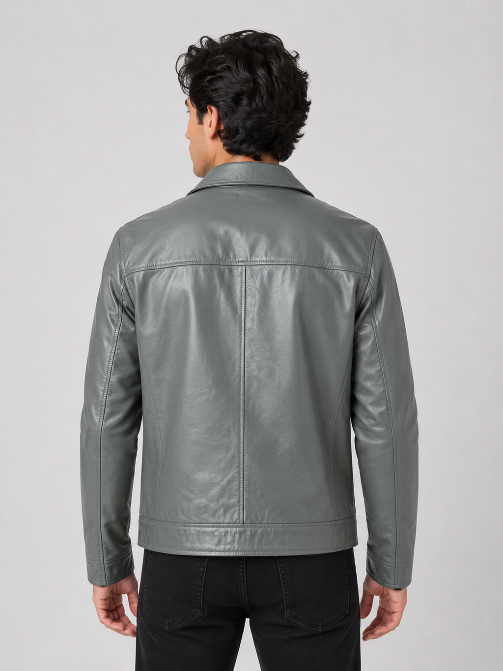Classic Sheep Leather Jacket – Burgundy / Black