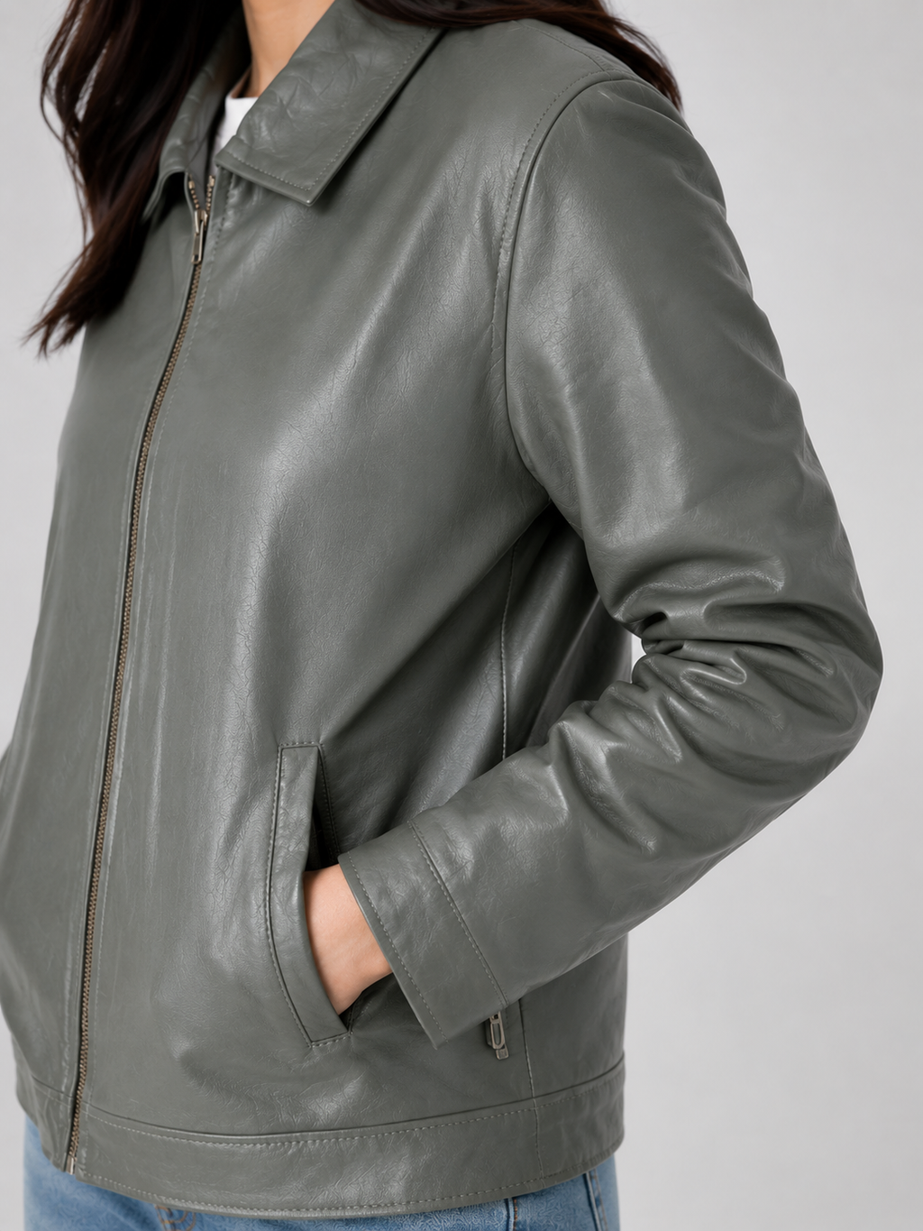 Classic Sheep Leather Jacket – Burgundy / Black