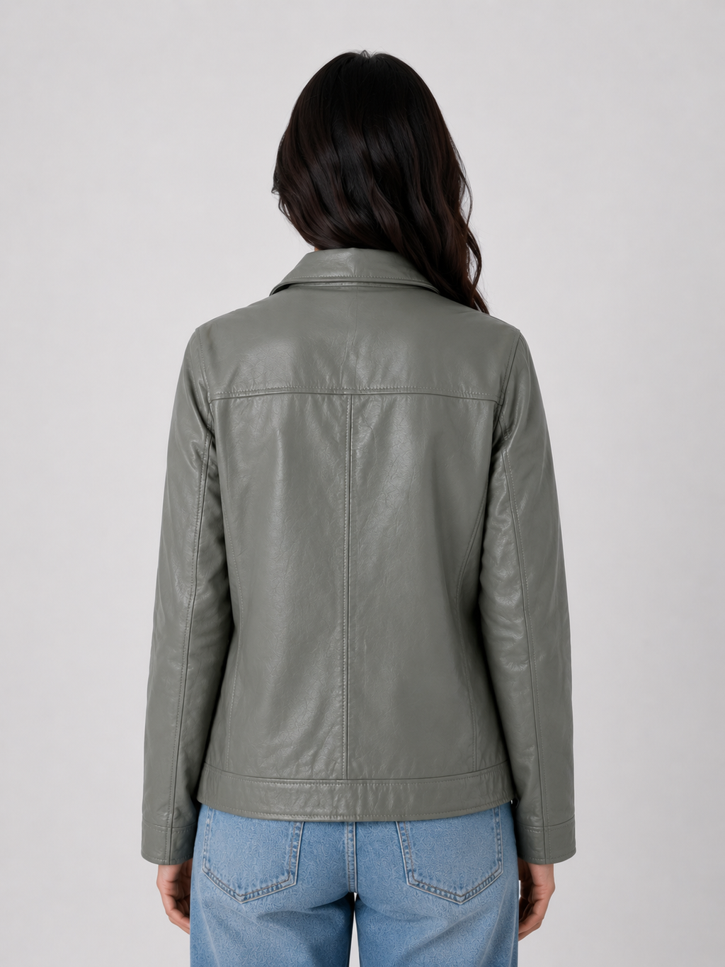 Classic Sheep Leather Jacket – Burgundy / Black