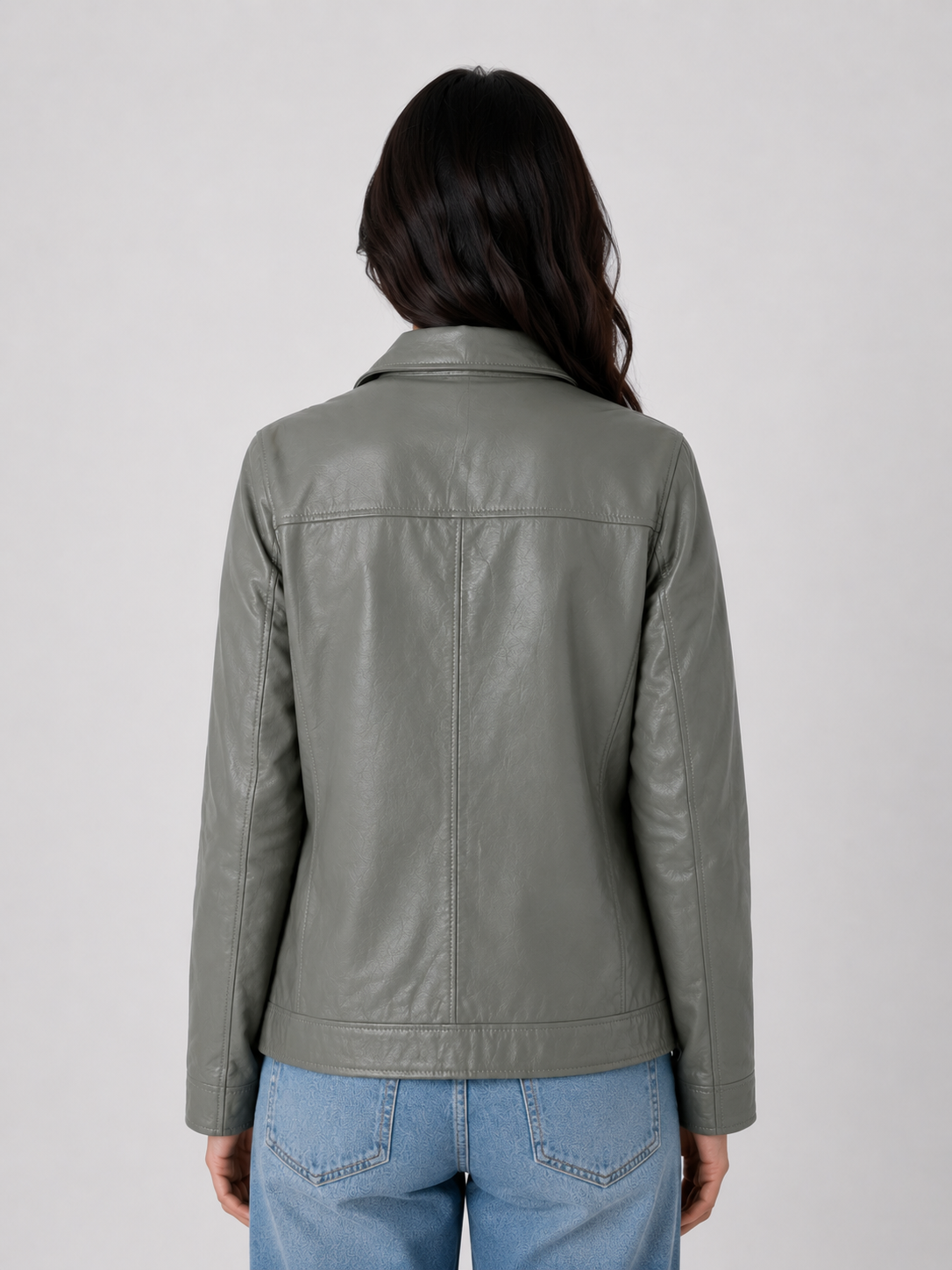 Classic Sheep Leather Jacket – Burgundy / Black