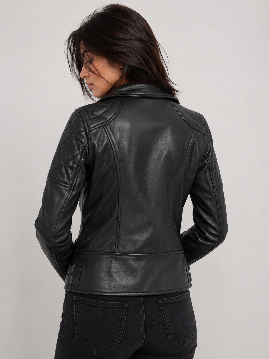Leather Essential – Midnight Edge Biker Jacket