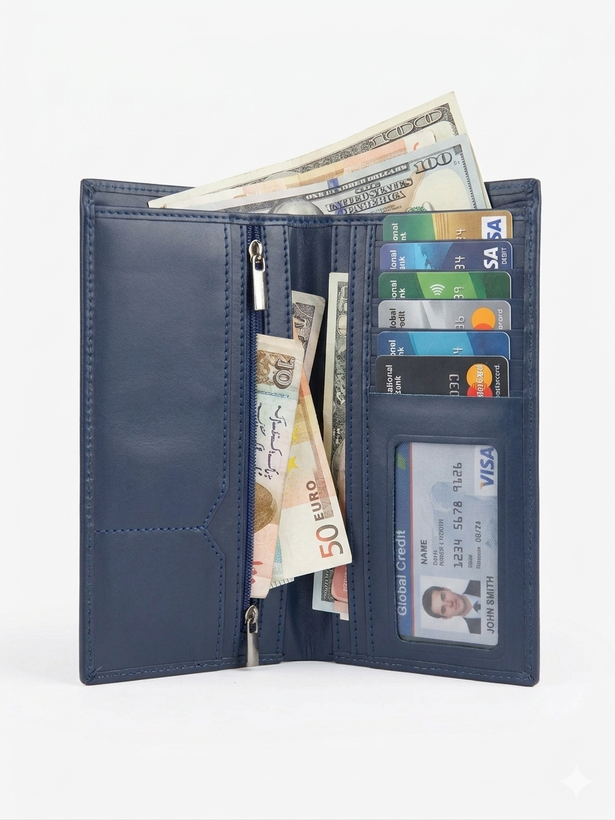 Classic Cow Leather Long Wallet