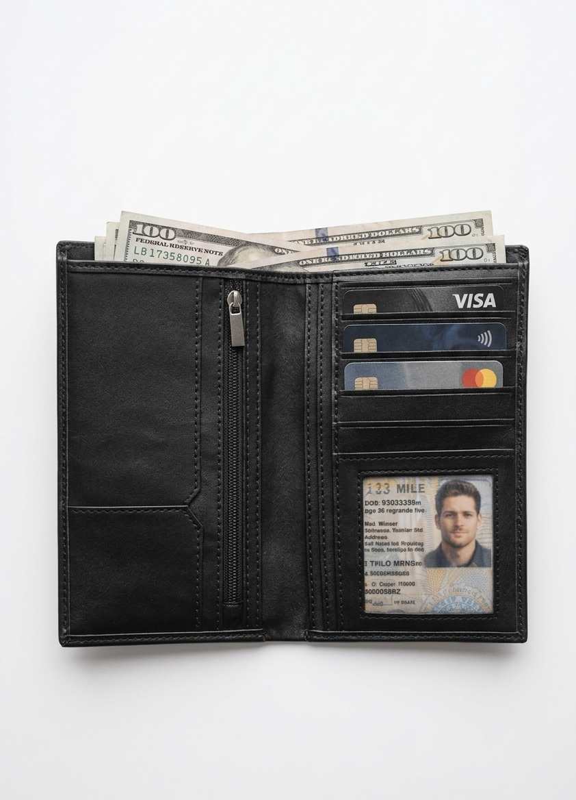 Classic Cow Leather Long Wallet