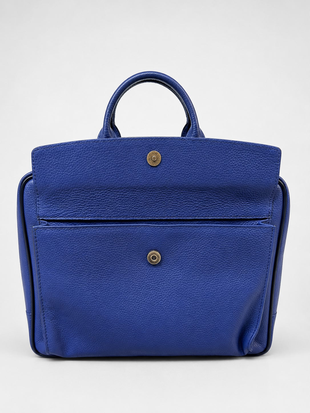 Royal Blue Full-Grain Cow Leather Executive Laptop Briefcase