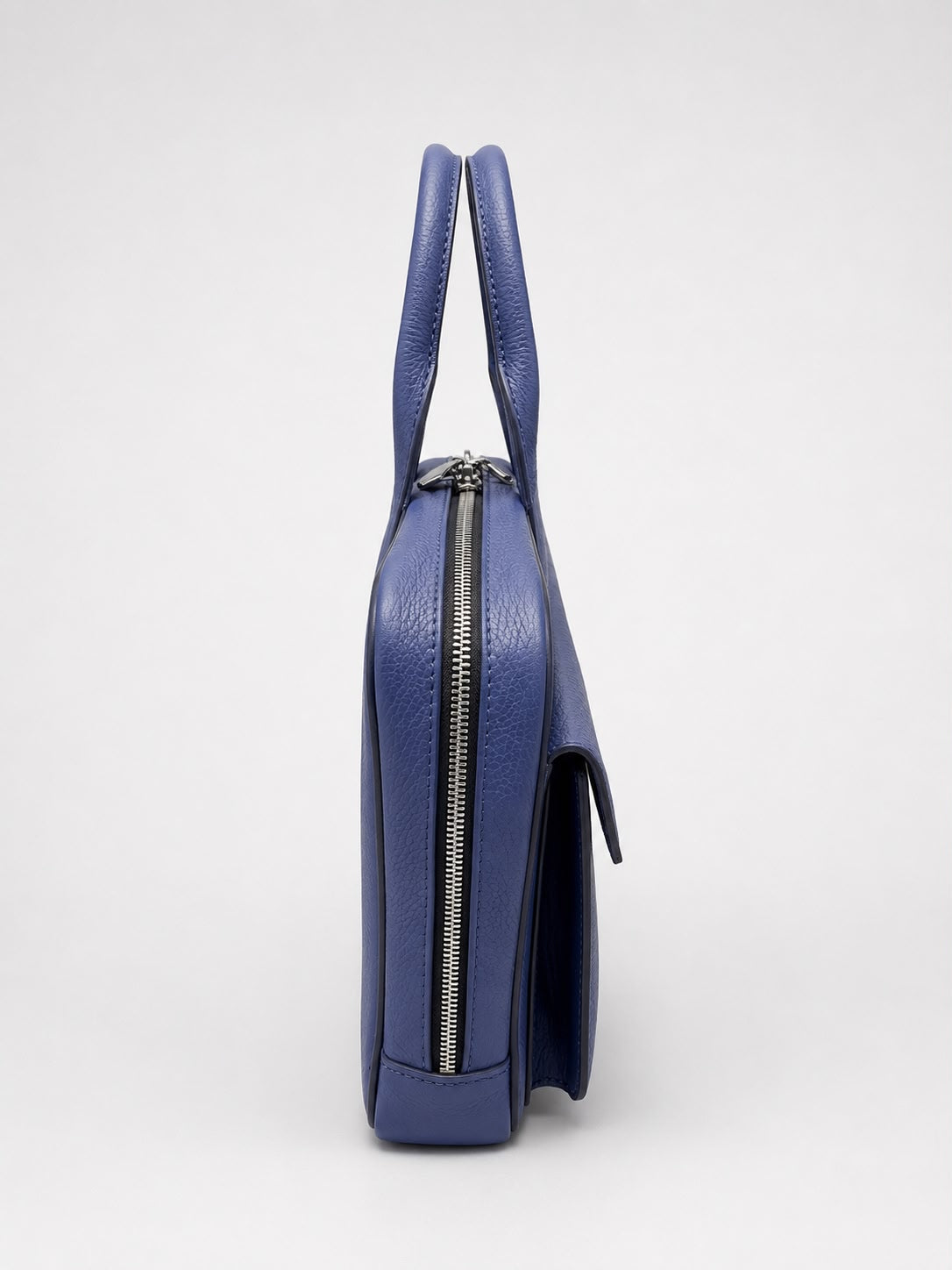 Royal Blue Full-Grain Cow Leather Executive Laptop Briefcase